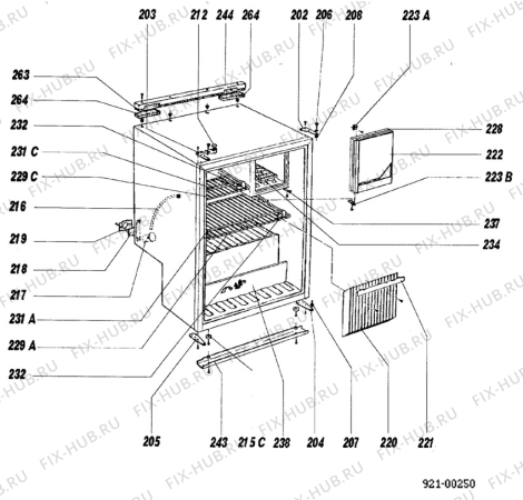 Взрыв-схема холодильника Unknown RM300R - Схема узла C20 Cabinet  B